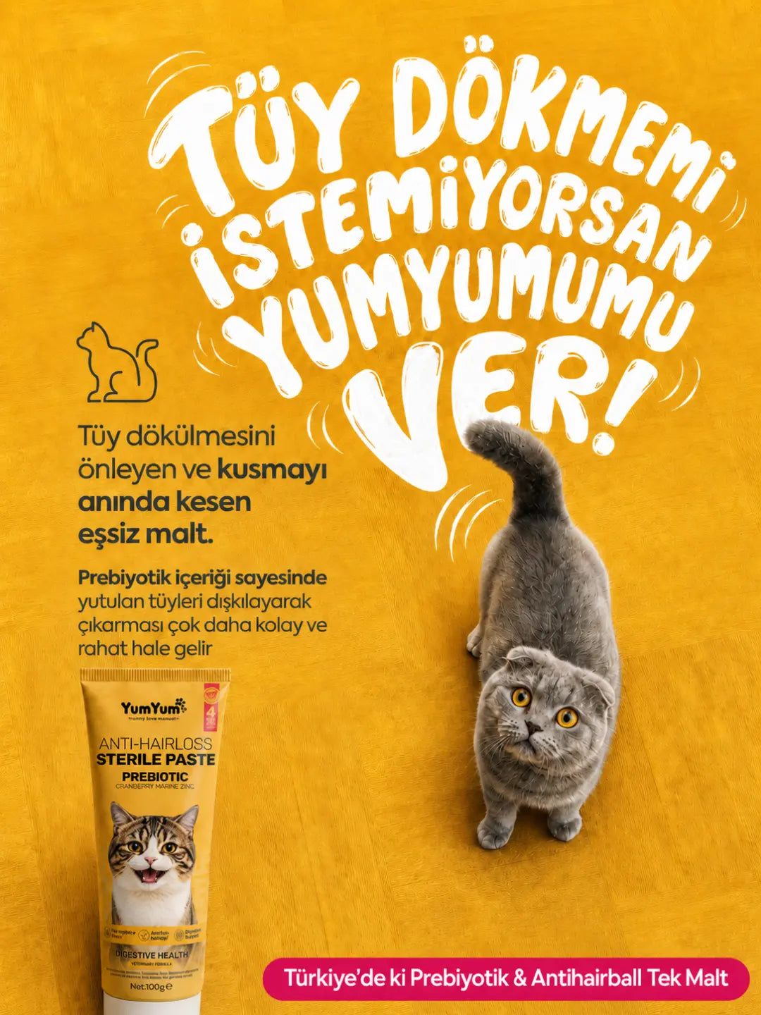 YumYum Prebiyotik Ve Kusma Önleyici Kedi Maltı
